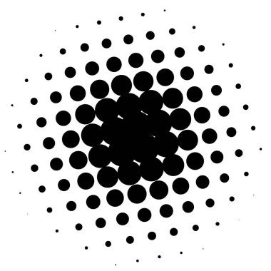 Noktalı resim öğesi. Yarım tonlu desen ile soyut geometrik grafik