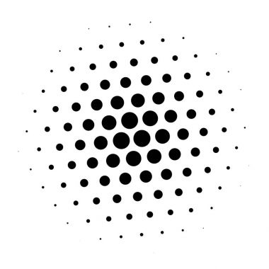 Noktalı resim öğesi. Yarım tonlu desen ile soyut geometrik grafik