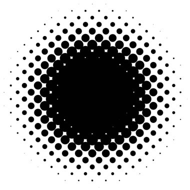 Noktalı resim öğesi. Yarım tonlu desen ile soyut geometrik grafik