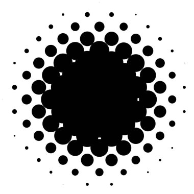 Noktalı resim öğesi. Yarım tonlu desen ile soyut geometrik grafik