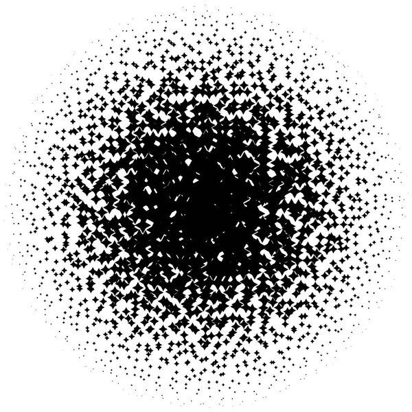 Halftone element. Abstract geometric graphic with half-tone pattern, vector illustration