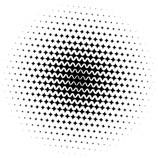 Halvton Element Abstrakta Geometriska Grafik Med Raster Mönster Vektorillustration — Stock vektor