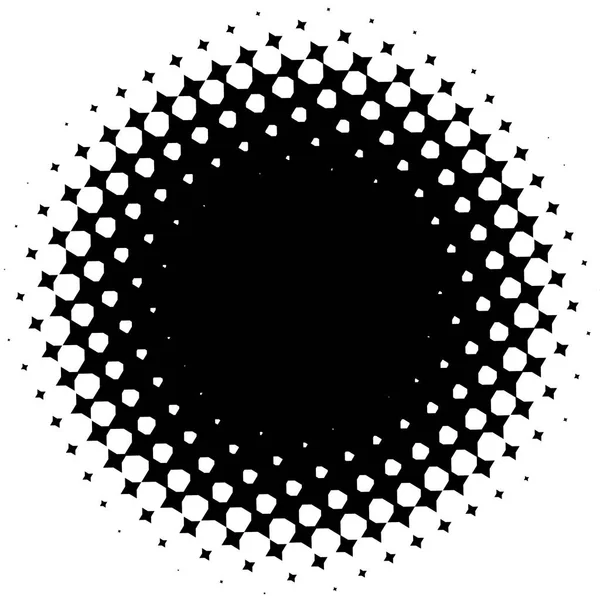 Elemen Halftone Grafik Geometris Abstrak Dengan Pola Setengah Nada Ilustrasi - Stok Vektor