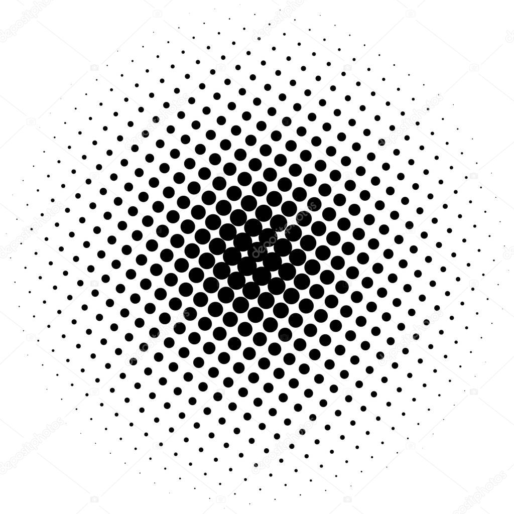 Halftone element. Abstract geometric graphic with half-tone pattern, vector illustration