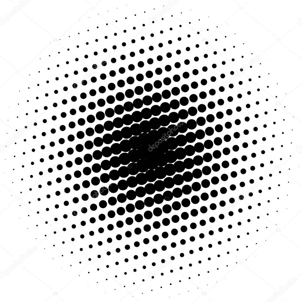 Halftone element. Abstract geometric graphic with half-tone pattern, vector illustration