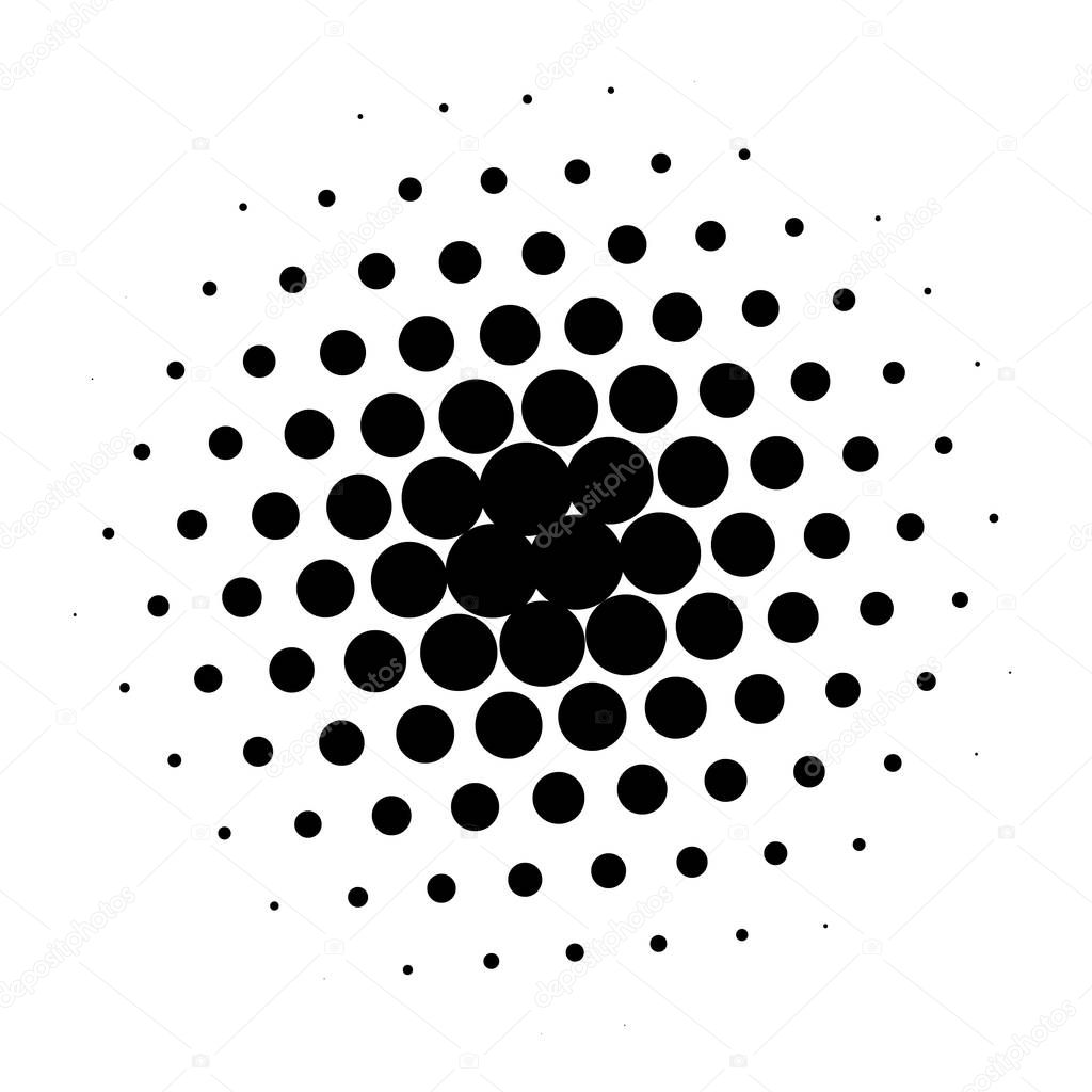 Halftone element. Abstract geometric graphic with half-tone pattern