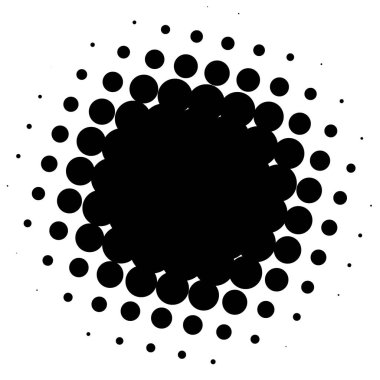 Noktalı resim öğesi. Yarım tonlu desen ile soyut geometrik grafik