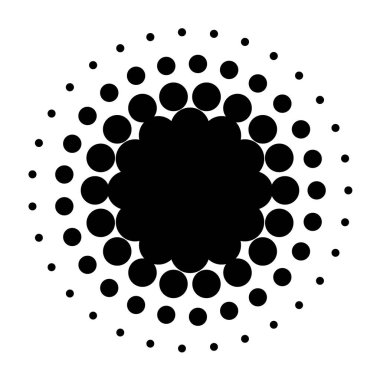 Noktalı resim öğesi. Yarım tonlu desen ile soyut geometrik grafik