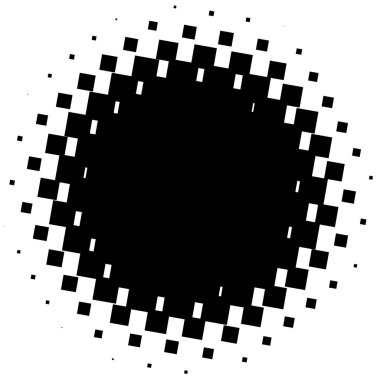 Noktalı resim öğesi. Yarım tonlu desen ile soyut geometrik grafik