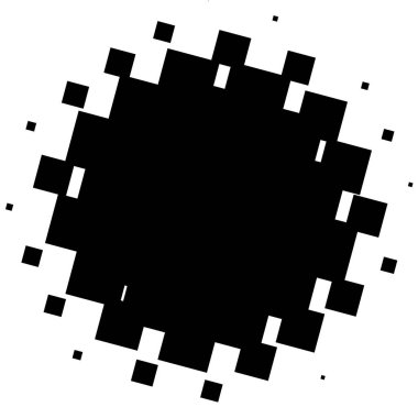 Noktalı resim öğesi. Yarım tonlu desen ile soyut geometrik grafik