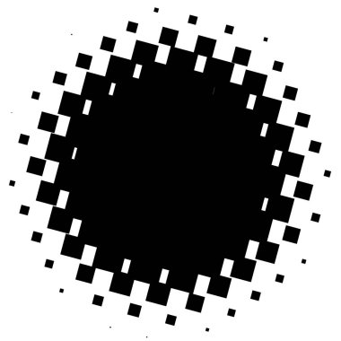 Noktalı resim öğesi. Yarım tonlu desen ile soyut geometrik grafik