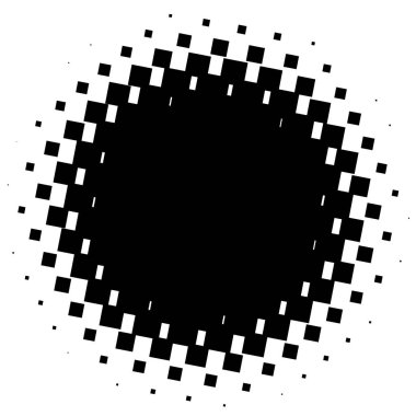 Noktalı resim öğesi. Yarım tonlu desen ile soyut geometrik grafik