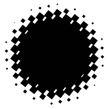 Noktalı resim öğesi. Yarım tonlu desen ile soyut geometrik grafik