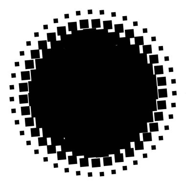 Noktalı resim öğesi. Yarım tonlu desen ile soyut geometrik grafik