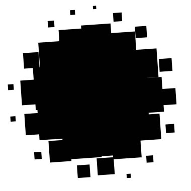 Noktalı resim öğesi. Yarım tonlu desen ile soyut geometrik grafik