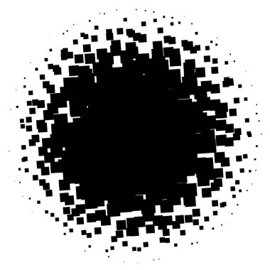 Noktalı resim öğesi. Yarım tonlu desen ile soyut geometrik grafik