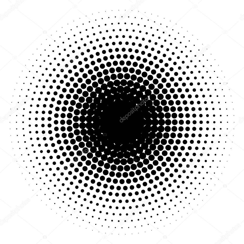 Halftone element. Abstract geometric graphic with half-tone pattern
