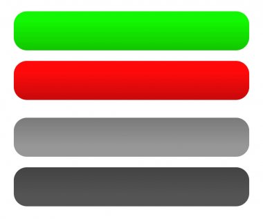Kırmızı ve yeşil düğme, vektör çizim