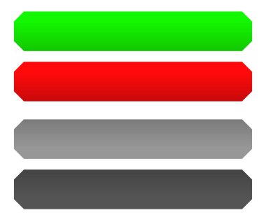 Kırmızı ve yeşil düğme, vektör çizim