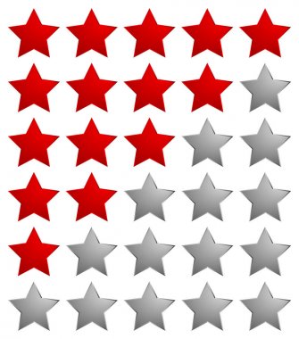 Yıldız derecelendirmesi sistem kutsal kişilerin resmi, vektör çizim