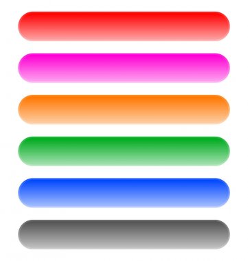 Düğme, başlık çubuğu şekil tasarım öğelerini 6 renkli, vektör çizim