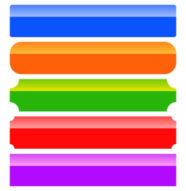 Dikdörtgen düğmesi, afiş arka plan şablonları 5 renkli, vektör çizim