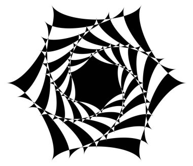 Soyut dairesel motifi, siyah beyaz, vektör çizim geometrik mandala