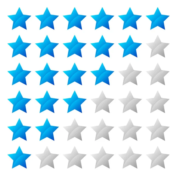 6 yıldız şekli, vektör çizim ile basit yıldız derecelendirme sistemi