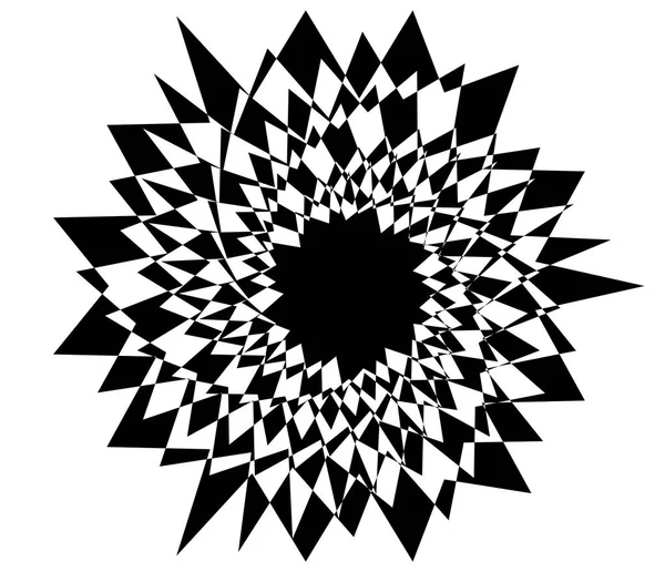Abstract Circular Motif Geometric Mandala Black White Vector Illustration — Stock Vector