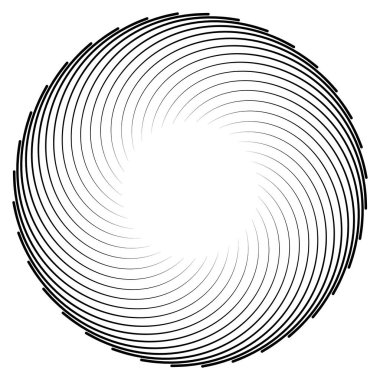 Soyut geometrik motif, konsantrik Radyal öğe üzerinde beyaz, vektör çizim