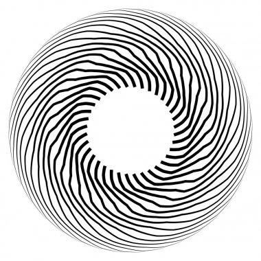 Soyut geometrik motif, konsantrik Radyal öğe üzerinde beyaz, vektör çizim