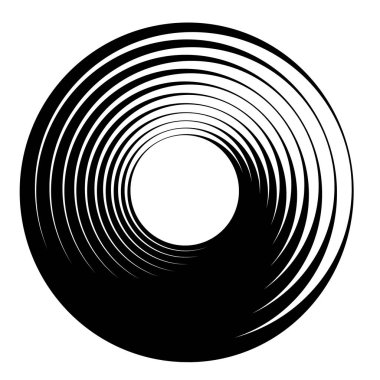 Sarmal girdap öğeleri. Girdap, beyaz, vektör çizim şekli burgu