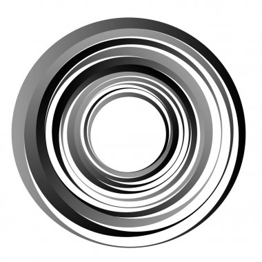 Sarmal girdap öğeleri. Girdap, beyaz, vektör çizim şekli burgu