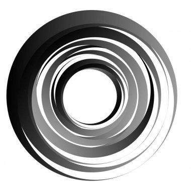 Sarmal girdap öğeleri. Girdap, beyaz, vektör çizim şekli burgu