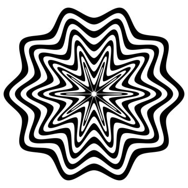 Dairesel geometrik motif, soyut mandala, geometrik şekil, vektör çizim