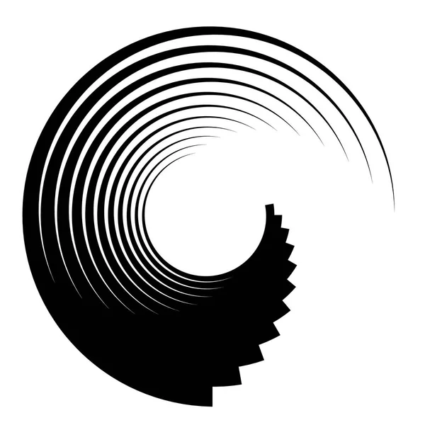 Espiral Elementos Vórtice Remolino Forma Giro Blanco Ilustración Vectorial — Archivo Imágenes Vectoriales