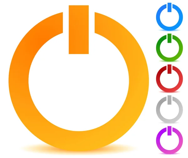 Σύμβολο Ισχύος Power Κουμπί Εικονίδιο Απομονωμένα Λευκό Power Εικονίδιο Εικονογράφηση — Διανυσματικό Αρχείο