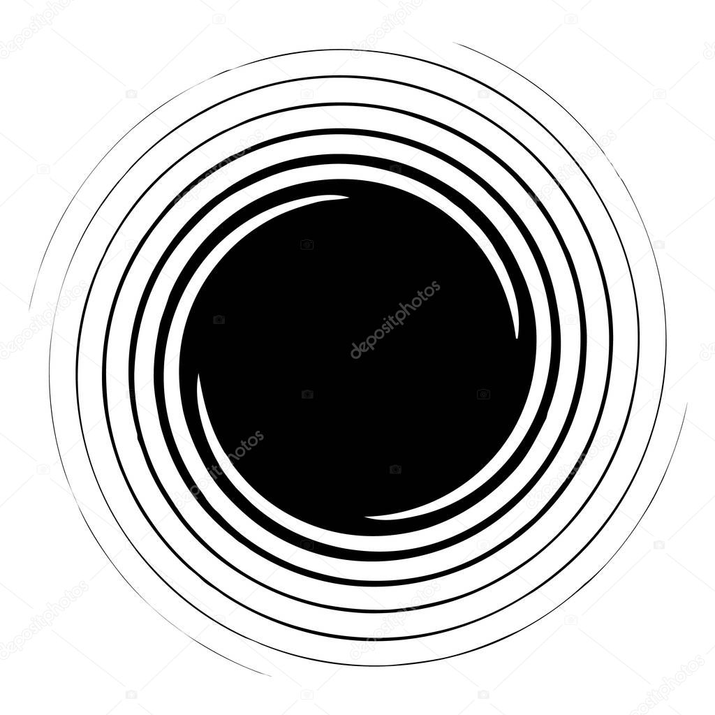 Spiral, swirl, twirl abstract design element. Rotating motif, vector illustration