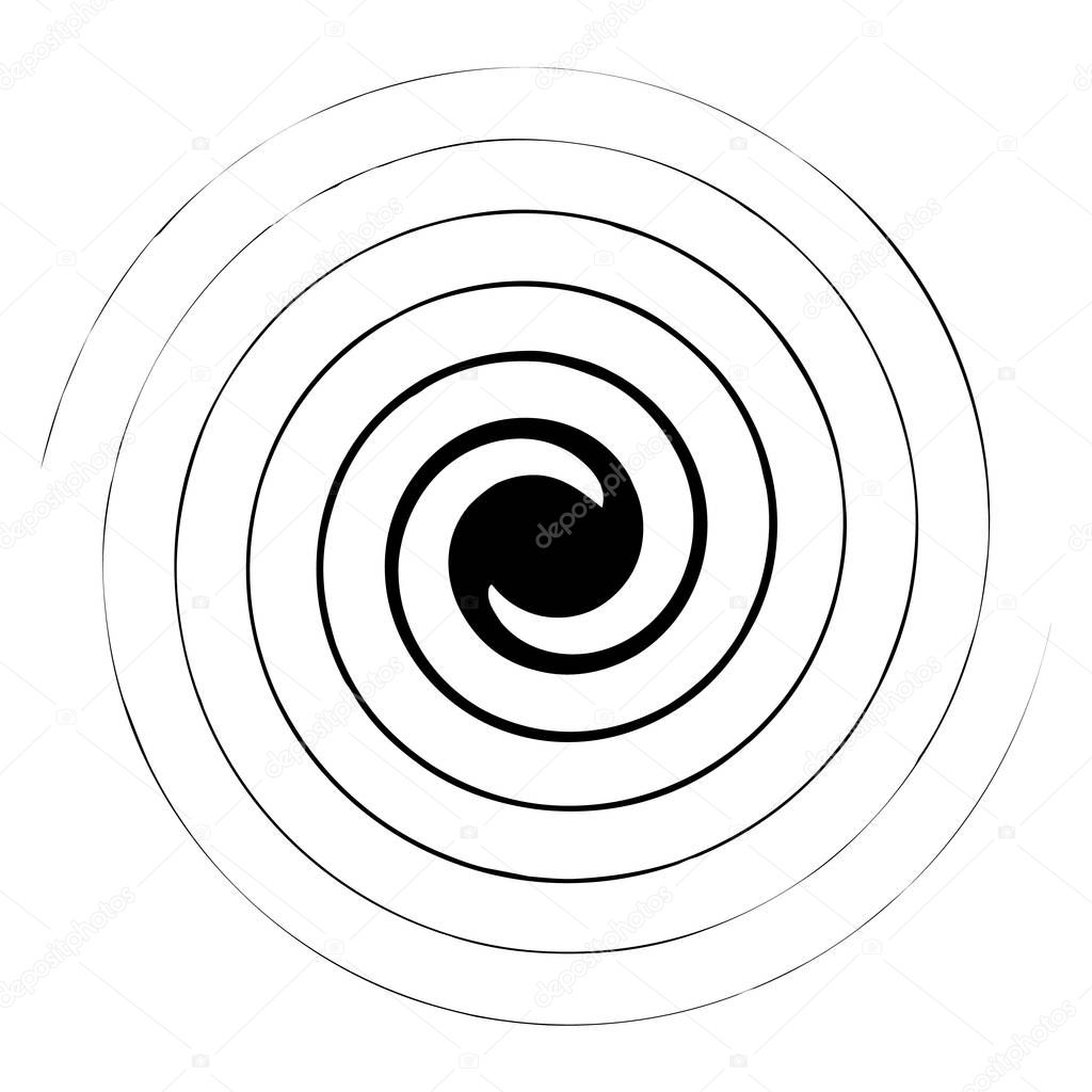 Spiral, swirl, twirl abstract design element. Rotating motif, vector illustration