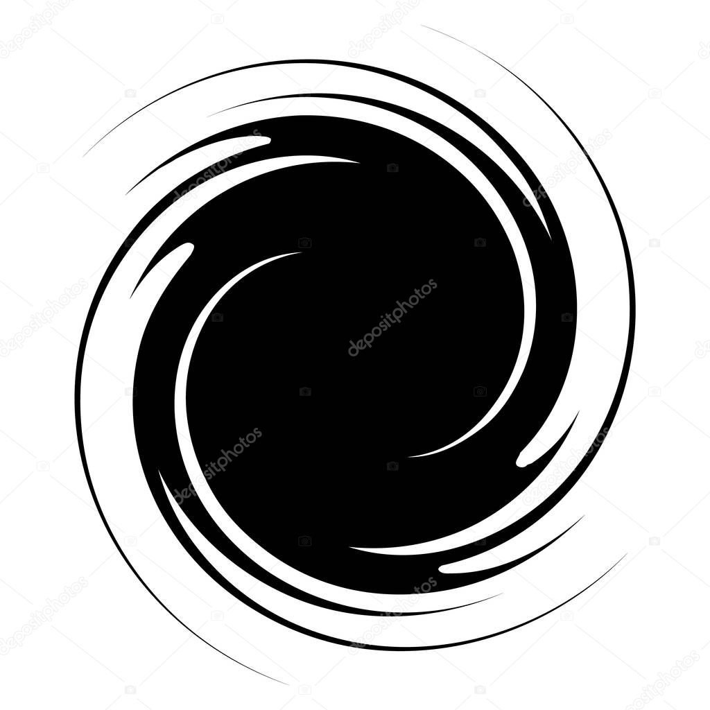 Spiral, swirl, twirl abstract design element. Rotating motif, vector illustration