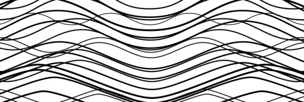 Random wavy, zig-zag lines abstract art texture, background. Sin — стоковый вектор