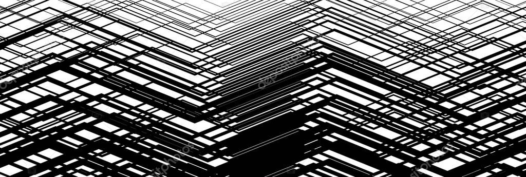Random wavy, zig-zag lines abstract art texture, background. Sin