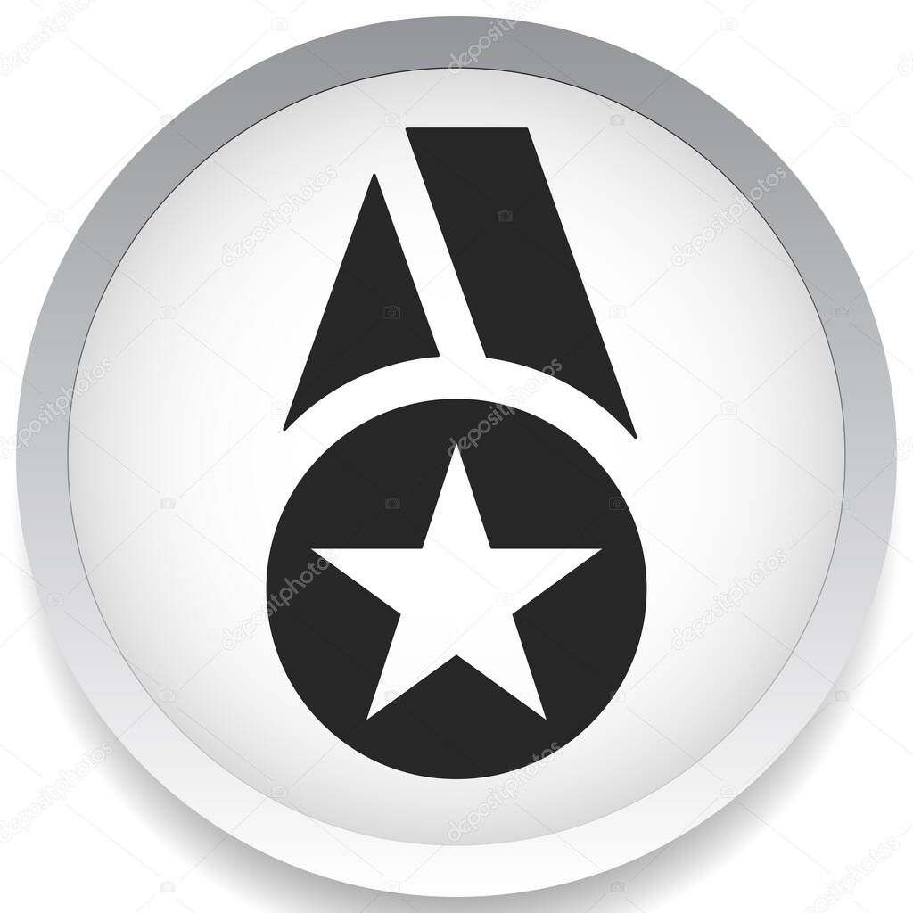Icon with medal, badge symbol. Award, reward concept icon