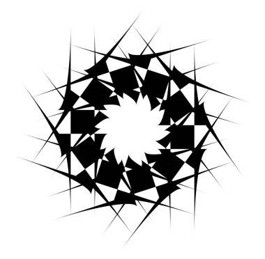 Dairesel ve dairesel soyut mandalalar, motifler, dekorasyon tasarım unsurları. Siyah ve beyaz üretici geometrik ve soyut sanat şekilleri