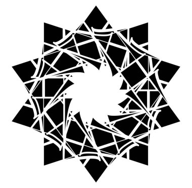 Dairesel ve dairesel soyut mandalalar, motifler, dekorasyon tasarım unsurları. Siyah ve beyaz üretici geometrik ve soyut sanat şekilleri