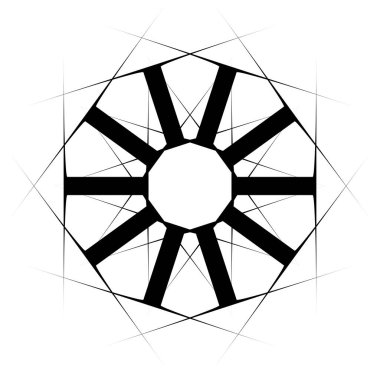 Dairesel ve dairesel soyut mandalalar, motifler, dekorasyon tasarım unsurları. Siyah ve beyaz üretici geometrik ve soyut sanat şekilleri