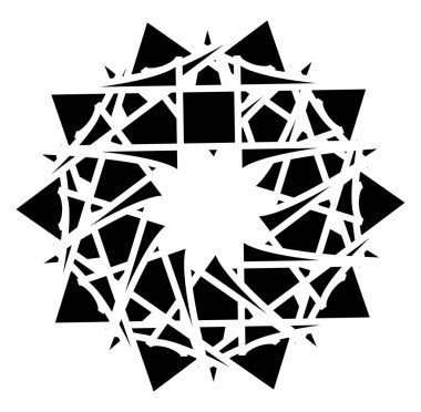 Dairesel ve dairesel soyut mandalalar, motifler, dekorasyon tasarım unsurları. Siyah ve beyaz üretici geometrik ve soyut sanat şekilleri