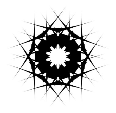 Dairesel ve dairesel soyut mandalalar, motifler, dekorasyon tasarım unsurları. Siyah ve beyaz üretici geometrik ve soyut sanat şekilleri