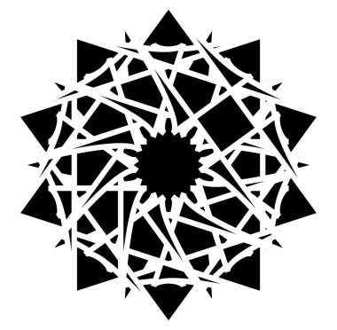 Dairesel ve dairesel soyut mandalalar, motifler, dekorasyon tasarım unsurları. Siyah ve beyaz üretici geometrik ve soyut sanat şekilleri