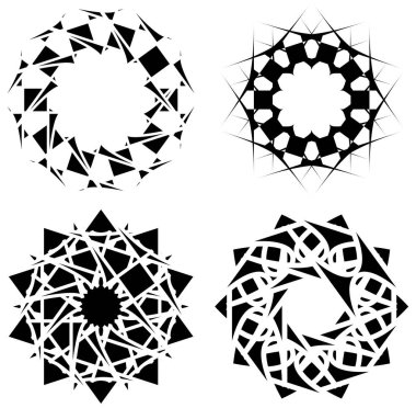 Güzel siyah mandala seti